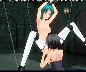 3D HENTAI BDSM The mistress took the schoolgirl to the basement to bring to orgasms PART 2
