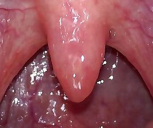 Throat and uvula close up